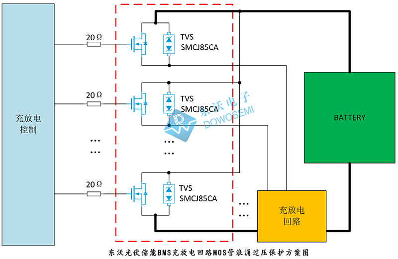 光伏儲(chǔ)能BMS充放電回路MOS管浪涌過(guò)壓保護(hù)方案圖.jpg